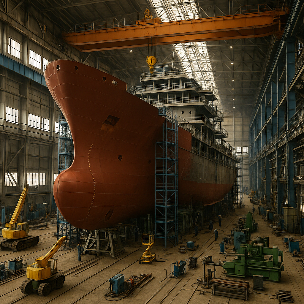 Technician working on aircraft engine in hangar workshop